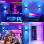 2er Set RGB Wandleuchte Schwarz Dimmbar – 5W LED mit Fernbedienung & Farbwechsel – Bild 7
