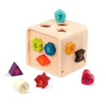 Battat Zählen & Sortieren Würfel – Holz-Formensortierspiel mit 10 nummerierten Formen ab 1 Jahr
