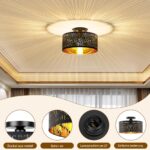 FRIDEKO HOME Deckenlampe Ø30cm Schwarz-Gold – Elegante Deckenleuchte mit E27-Fassung – Bild 3