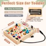 Joyreal Montessori Busy Board mit 19 LED – Motorikspielzeug für Kleinkinder ab 1 Jahr – Bild 2