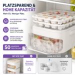 DZ'HUE Eiswürfelbereiter 50er mit Push-Release & Aufbewahrungsbehälter – Rot – Bild 5