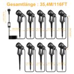 Pogestrand LED Gartenbeleuchtung 32m 10er-Set – IP65 Wasserdicht, 2000 lm, 3000K Warmweiss – Bild 2