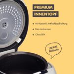 Reishunger Digitaler Reiskocher Starter Set Grau – 12 Kochmodi mit Zubehör & 8 Reissorten – Bild 8