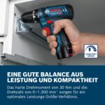 Bosch GSR 12V-15 Akku-Bohrschrauber – Kompaktes 12V System mit 2 Akkus & Zubehör – Bild 5