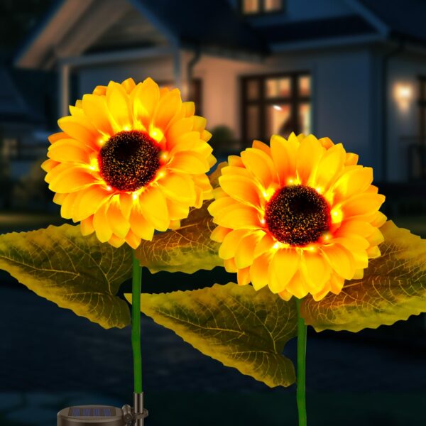 SCNNC Solar Sonnenblume 2er Set – LED Gartenleuchte mit Automatik für Balkon & Terrasse
