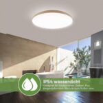 LEZOE LED Deckenleuchte 15W 2050lm mit 5.8G Radar-Bewegungsmelder – IP54 Sensorlampe für Badezimmer, Flur, Garage, Treppen Ø25cm – Bild 7