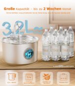 UPAWPIA 3.2L Katzenbrunnen Edelstahl mit 8 Filtern – Ultra leise Trinkbrunnen für Katzen – Bild 4