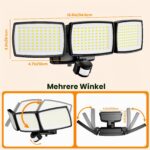 KIBTOY 240 LED Bewegungsmelder Aussen – 1500 Lm Batterie-Sicherheitsleuchte IP65 – Bild 7