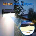 Peasur Solarleuchte mit Bewegungsmelder 368LED – IP65 Aussenleuchte für Garten & Terrasse, 2er Set – Bild 5
