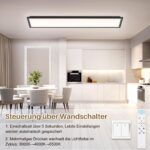 SNADER LED Deckenleuchte 100x25cm Dimmbar – 36W Panel mit Fernbedienung & Hintergrundlicht – Bild 5