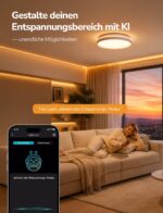 Lepro AI Smart Deckenlampe T1 – 24W, 1800lm, RGBCCT, dimmbar, IP44, WLAN – Bild 6
