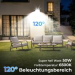 JVURICE LED Strahler 50W 5000LM – IP66 Flutlicht Außen mit 360° Halterung – Bild 3