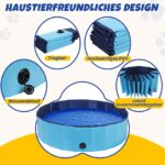 DASBET Faltbarer Hunde-Pool 120 cm Ø – PVC Planschbecken mit rutschfestem Boden für Hunde & Welpen – Bild 3
