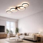 GBLY LED-Deckenleuchte 88cm Ringdesign Warmweiss – moderne Deckenlampe 37W für Wohnzimmer – Bild 3