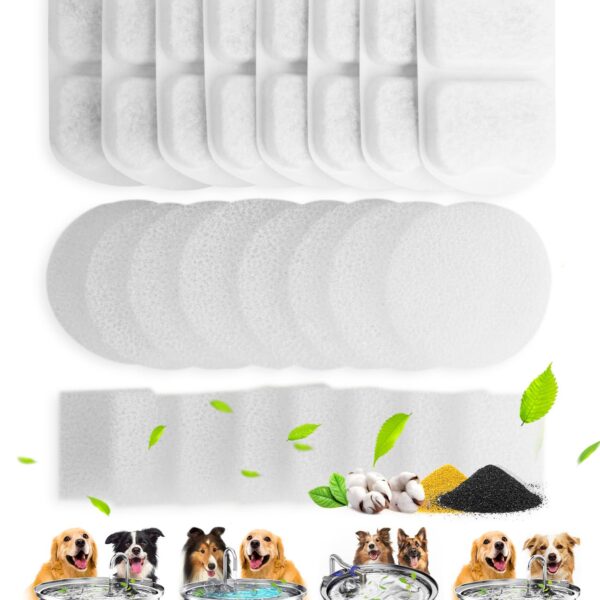 oneisall 8er-Pack Ersatzfilter für 7L Hundebrunnen – Aktivkohle-Filtersystem für Hunde & Katzen