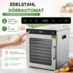 SHZICMY 800W Dörrautomat mit 10 Edelstahlschalen – Digitale Temperaturregelung & LED Touch Control – Bild 4