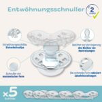 CLIPP Entwöhnungsschnuller-Set mit 5 Aufsätzen – Sanfte Schnullerentwöhnung in 5 Schritten ab 2 Jahren – Bild 2