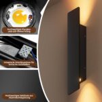 brightower Wandleuchte aussen 20cm 12W – IP65 Aussenwandleuchte Aluminium mit Warmweisslicht – Bild 3