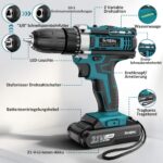 Sundpey Akkuschrauber Set 21V mit 2x2,0Ah Akku – Bohrschrauber 45Nm für DIY & Heimwerken – Bild 7