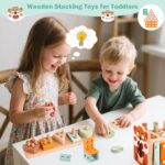 Weilim Montessori Holzspielzeug 3-in-1 ab 1 Jahr – Kugelbahn, Aktivitätswürfel & Formensortierer – Bild 5