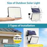kolpop 2er Set Solar-Wandleuchte mit Bewegungsmelder – 82 LED, Fernbedienung, IP65 für Garten – Bild 5