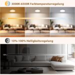 ToyGlee LED Deckenlampe 18W dimmbar mit Fernbedienung – Warmweiss bis Kaltweiß für alle Räume – Bild 3