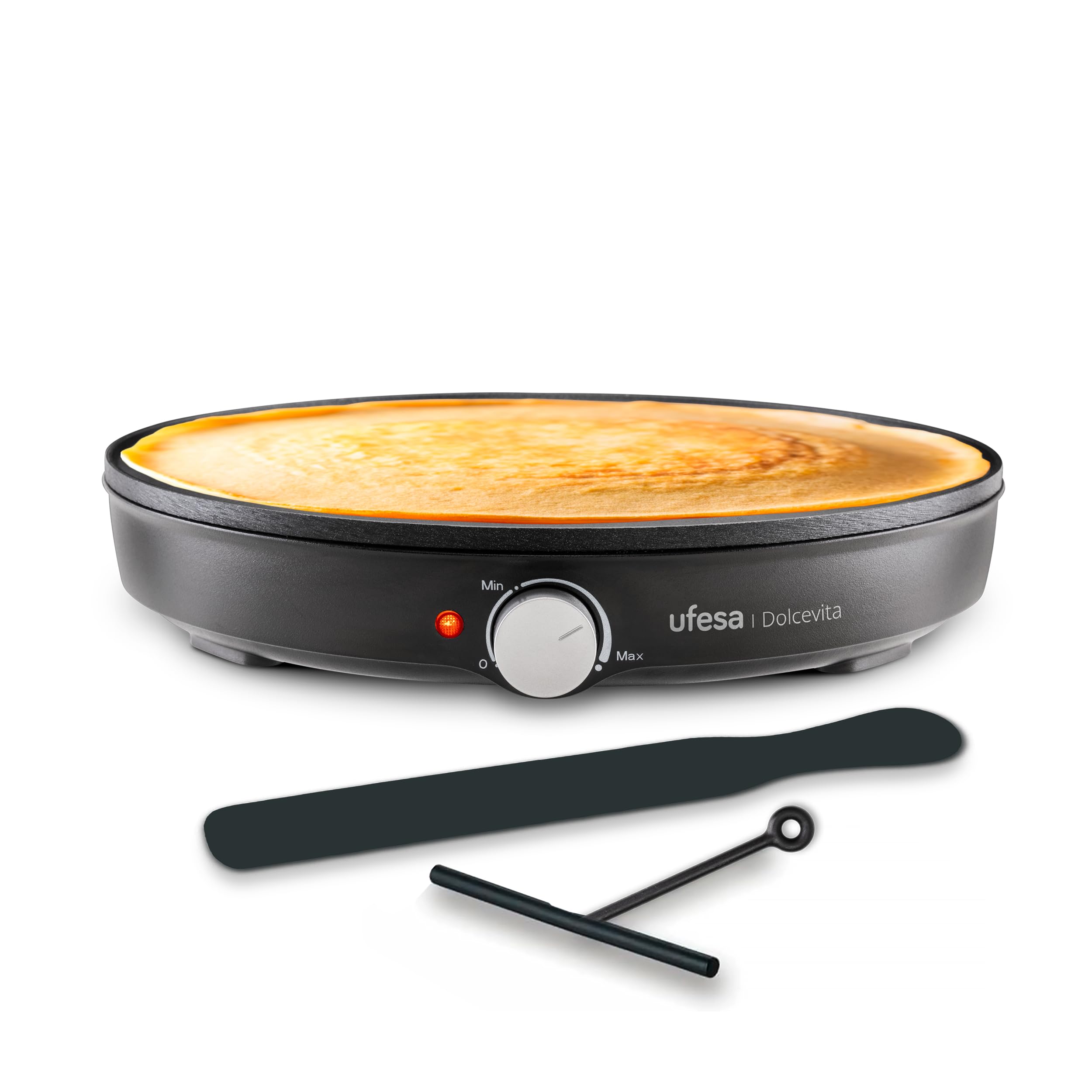 Ufesa Crêpes-Maker Dolcevita 1000W – Antihaftplatte 30 cm mit Temperaturregelung