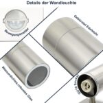 HiBay LED Aussenwandleuchte mit PIR-Bewegungsmelder 5W – Edelstahl IP44 für Aussen – Bild 4
