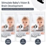 Joyreal Kontrastbuch & Kinderwagen Spielzeug Set – Sensorik Entwicklung für Neugeborene 0-12 Monate – Bild 5