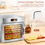 Dörrautomat Edelstahl mit 8 Tabletts – Temperaturbereich 35–90°C für Obst, Gemüse & Fleisch – Bild 4