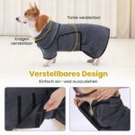 PETTOM Hundebademantel mit Hohem Kragen – Extra Saugfähig & Schnelltrocknend für alle Grössen – Bild 6