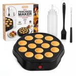 RANJI Pancake Maker 800 W – Elektrische Maschine für 14 Mini Pancakes mit Antihaftbeschichtung