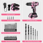DEKOPRO 20V Akkuschrauber Set mit 2×2.0Ah Akkus & LED – 45Nm Bohrschrauber Rosa – Bild 9