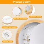 Dehobo LED Deckenleuchte 24 W Holz ∅ 30 cm – Moderne Deckenlampe mit 3100 lm für Schlafzimmer & Küche – Bild 2