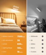 PopoIron LED-Wandleuchte mit 7500 mAh Akku – 360° drehbar, Fernbedienung & 15 RGB-Farben – Bild 8