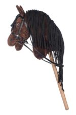 HKM Kids Hobby Horse Steckenpferd 40 cm mit Trense – Braun für Dressur & Sprünge – Bild 2