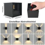 MYCUL 12W LED Wandleuchte mit Bewegungsmelder – Wasserdichte Aussenlampe Schwarz – Bild 9