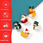 THE TWIDDLERS 12er Set Weihnachts-Badeenten – Festliches Badespielzeug für Babys & Kleinkinder – Bild 3