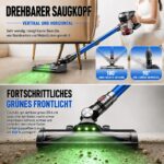 XINSHE Akku-Staubsauger 50 kPa mit Anti-Tangle & LED – 50 Min Laufzeit für Tierhaare – Bild 3