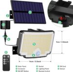 nipify 2er Set Solarlampen mit Bewegungsmelder & Fernbedienung – 310 LED Aussenleuchte IP65 – Bild 8