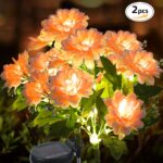 SYAKZK Solarleuchten Dahlie 2er-Set – Warmweisse Gartenbeleuchtung IP65 wetterfest – Bild 6