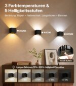 2er Set SENFAY Akku-Wandleuchte mit Bewegungsmelder – Kabellose LED-Wandlampe mit Touch-Dimmfunktion – Bild 3