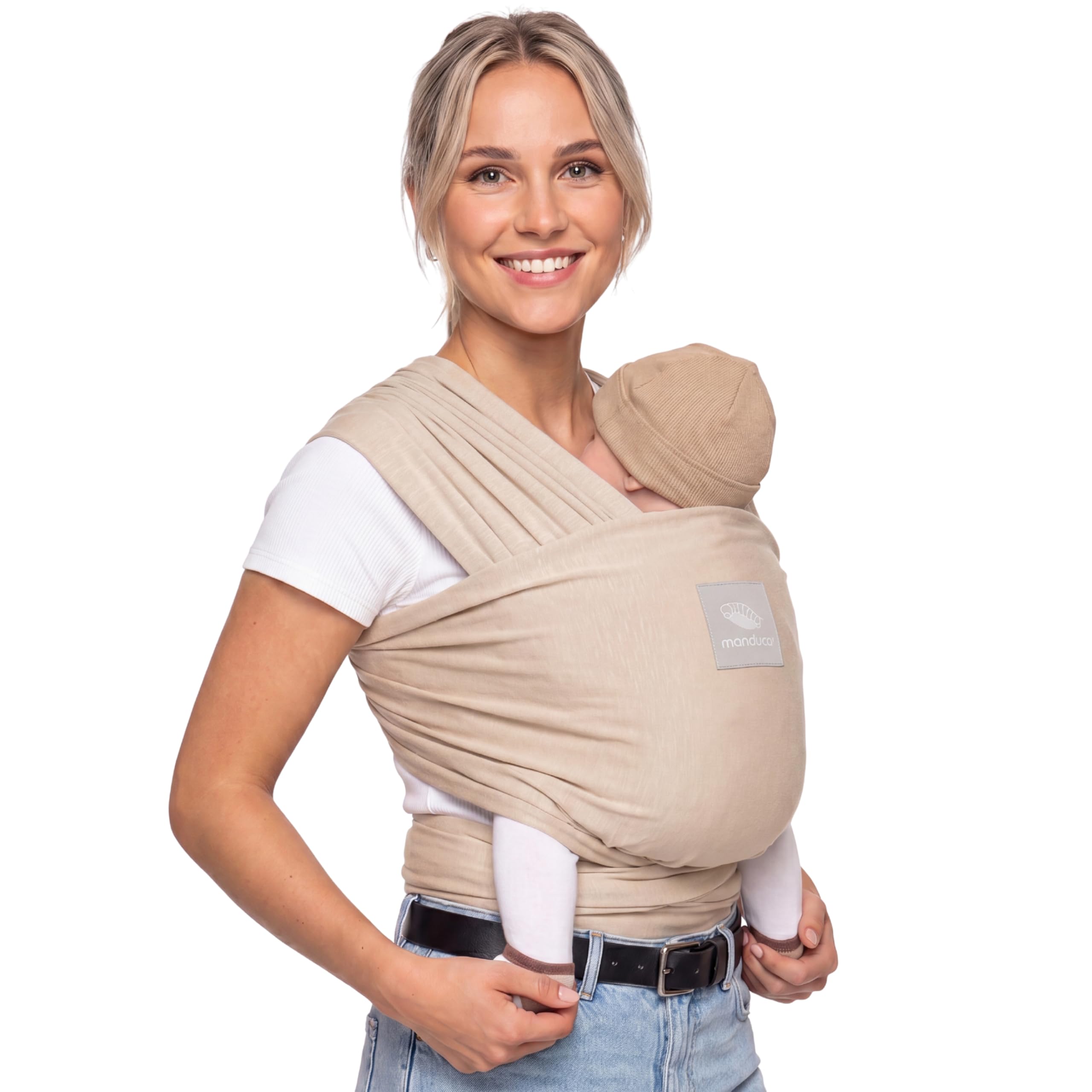 manduca Sling – Elastisches Babytragetuch aus Bio-Baumwolle für Neugeborene bis 15 kg