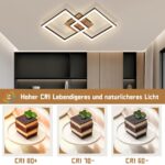 CBJKTX LED Deckenleuchte 24W Schwarz-Holz 3000K Warmweiss – Modern Design für alle Räume – Bild 6