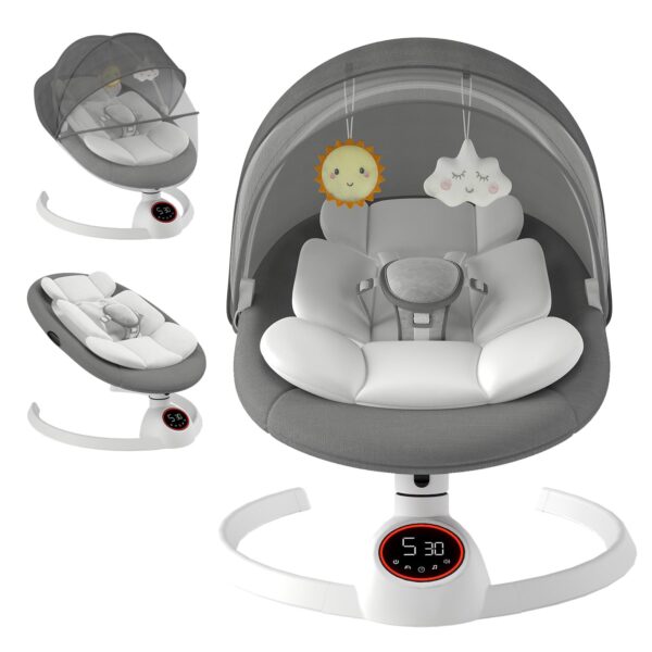 cozydwells Elektrische Babywippe bis 9 kg – Klappbar mit Bluetooth & Fernbedienung für Neugeborene