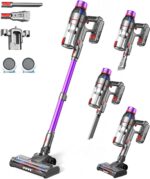 Dunifah Akku-Staubsauger 45 kPa mit Anti-Tangle-Bürste & LED – Kabellos für Tierhaare