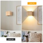 Doughelec LED Wandleuchte Holz 6W Warmweiß 3000K – Vintage Flurlampe mit einstellbarem Abstrahlwinkel, 2er-Set – Bild 5