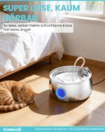 TOMXCUTE Katzenbrunnen 4,0L Edelstahl – Leise Trinkbrunnen mit Schwanenhals & 3 Filtern – Bild 2