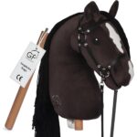 GALOPP FREUDE Hobby Horse Braunschecke A3 – Steckenpferd mit Trense & abnehmbarem Stab