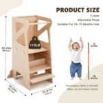 Labebe Lernturm 4-in-1 mit Rutsche & Kreidetafel – Montessori Lernturm für Kinder 18–72 Monate – Bild 2